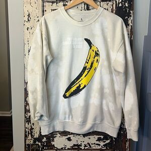 Distressed Retro Velvet Underground size L unisex sweatshirt. Andy Warhol. Nico.